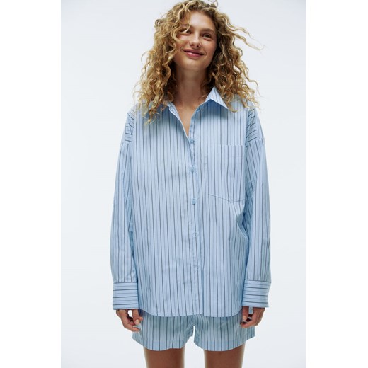 H & M - Bawełniana koszula - Niebieski ze sklepu H&M w kategorii Koszule damskie - zdjęcie 170040062
