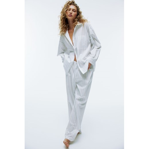 H & M - Piżama z koszulą i spodniami - Biały ze sklepu H&M w kategorii Piżamy damskie - zdjęcie 170040141