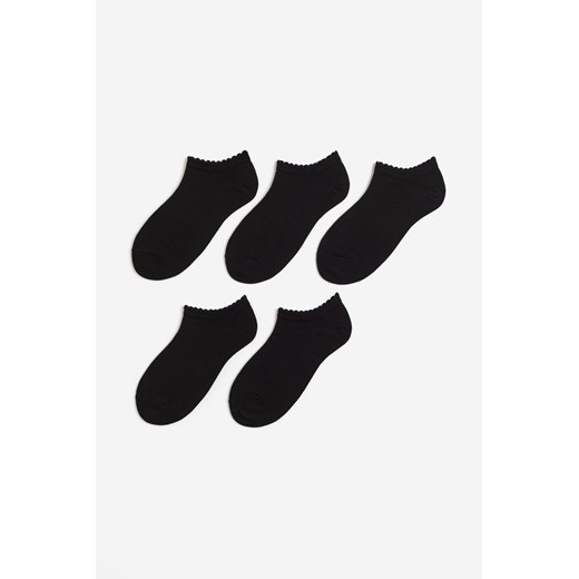 H & M - Krótkie skarpety 5-pak - Czarny ze sklepu H&M w kategorii Skarpetki damskie - zdjęcie 170040392