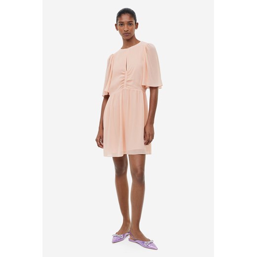 H & M - Sukienka z motylkowym rękawem - Różowy ze sklepu H&M w kategorii Sukienki - zdjęcie 170040434