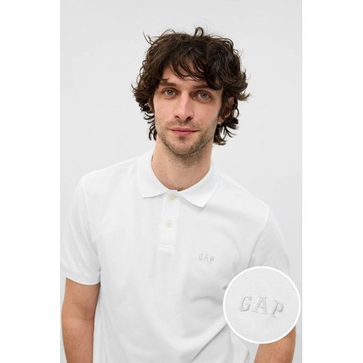 polo męskie gap 586306 biały ze sklepu Royal Shop w kategorii T-shirty męskie - zdjęcie 170043332