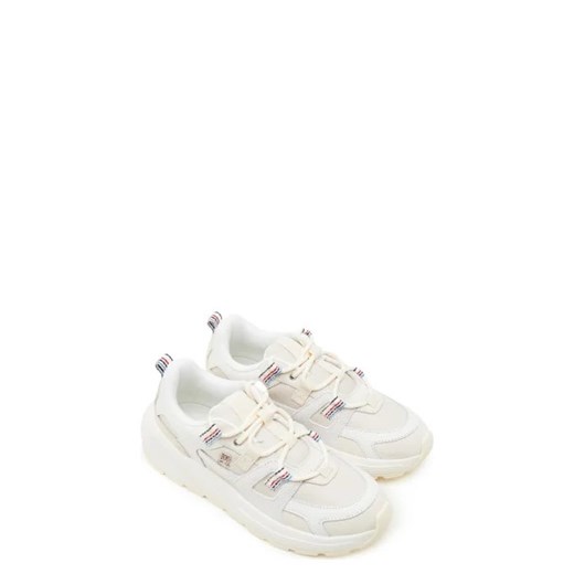 Buty sportowe damskie Tommy Hilfiger sneakersy na platformie sznurowane białe skórzane 