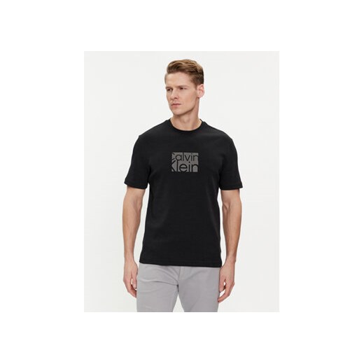 Calvin Klein T-Shirt Emroidered Block K10K112498 Czarny Slim Fit ze sklepu MODIVO w kategorii T-shirty męskie - zdjęcie 170045540