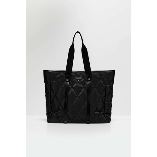 Torba z geometrycznym pikowaniem na ramię czarna ze sklepu Moodo.pl w kategorii Torby Shopper bag - zdjęcie 170048221