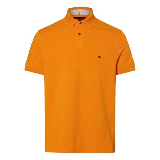 Tommy Hilfiger Męska koszulka polo Mężczyźni Bawełna pomarańczowy jednolity ze sklepu vangraaf w kategorii T-shirty męskie - zdjęcie 170049051