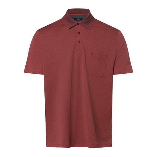 Ragman Męska koszulka polo Mężczyźni bordowy wzorzysty ze sklepu vangraaf w kategorii T-shirty męskie - zdjęcie 170049054