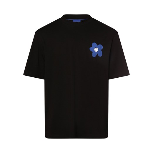 HUGO BLUE Koszulka męska - Noretto Mężczyźni Bawełna czarny nadruk ze sklepu vangraaf w kategorii T-shirty męskie - zdjęcie 170049084