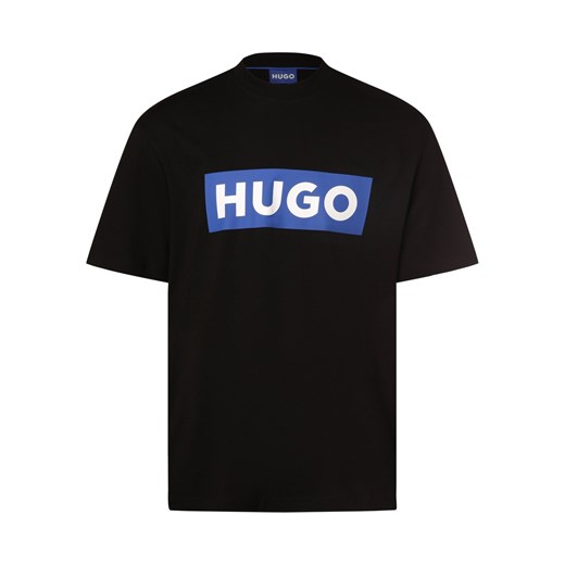 HUGO BLUE Koszulka męska - Nico Mężczyźni Bawełna czarny nadruk ze sklepu vangraaf w kategorii T-shirty męskie - zdjęcie 170049091