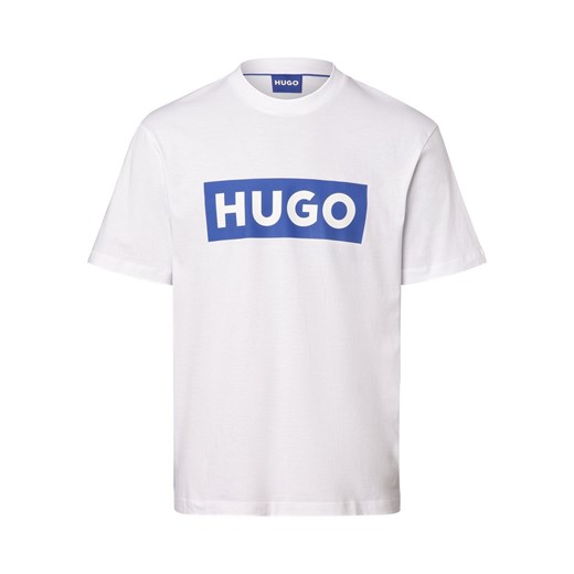 HUGO BLUE Koszulka męska - Nico Mężczyźni Bawełna biały nadruk ze sklepu vangraaf w kategorii T-shirty męskie - zdjęcie 170049092