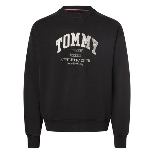 Tommy Jeans Bluza męska Mężczyźni Bawełna czarny jednolity ze sklepu vangraaf w kategorii Bluzy męskie - zdjęcie 170049124
