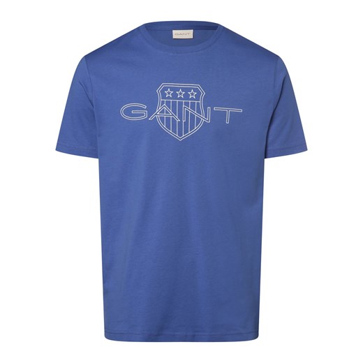 Gant Koszulka męska Mężczyźni Bawełna błękit królewski nadruk ze sklepu vangraaf w kategorii T-shirty męskie - zdjęcie 170049141