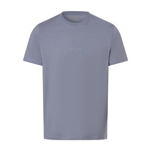 GUESS Koszulka męska Mężczyźni Bawełna niebieski jednolity ze sklepu vangraaf w kategorii T-shirty męskie - zdjęcie 170049191