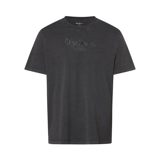 Pepe Jeans Koszulka męska - Emb Eggo Mężczyźni Bawełna dark stone jednolity ze sklepu vangraaf w kategorii T-shirty męskie - zdjęcie 170049202