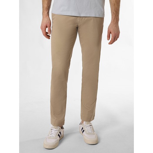 Polo Ralph Lauren Spodnie - stretch slim fit Mężczyźni Bawełna kitt jednolity ze sklepu vangraaf w kategorii Spodnie męskie - zdjęcie 170049403