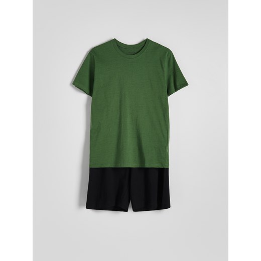 Reserved - Dwuczęściowa piżama - zielony ze sklepu Reserved w kategorii Piżamy męskie - zdjęcie 170052252