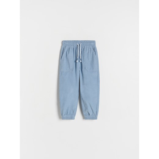 Reserved - Sztruksowe spodnie jogger - niebieski ze sklepu Reserved w kategorii Spodnie i półśpiochy - zdjęcie 170052524