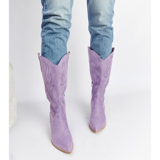 Fioletowe kowbojki na obcasie Sapri Gemre 37 gemre