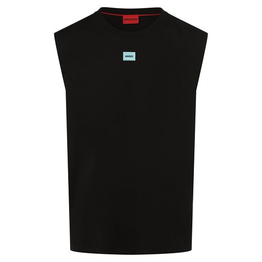 HUGO Koszulka męska - Dankto241 Mężczyźni Bawełna czarny jednolity ze sklepu vangraaf w kategorii T-shirty męskie - zdjęcie 170055982