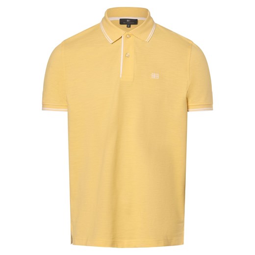 Nils Sundström Męska koszulka polo Mężczyźni Bawełna żółty jednolity ze sklepu vangraaf w kategorii T-shirty męskie - zdjęcie 170055992