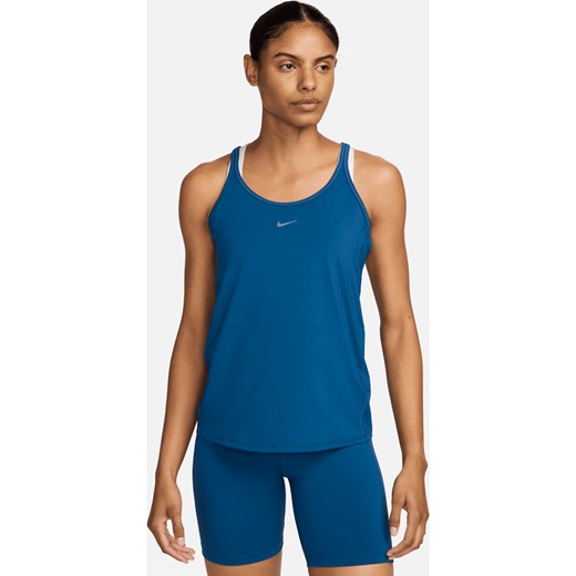 Damska koszulka bez rękawów wzmocniona paseczkami Dri-FIT Nike One Classic - Niebieski ze sklepu Nike poland w kategorii Bluzki damskie - zdjęcie 170057563