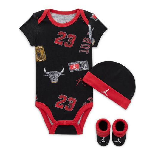 Trzyczęściowy zestaw z nadrukiem dla niemowląt Jordan MJ Essentials - Czerń ze sklepu Nike poland w kategorii Komplety niemowlęce - zdjęcie 170057583