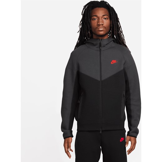 Męska bluza z kapturem i zamkiem na całej długości Nike Sportswear Tech Fleece Windrunner - Czerń ze sklepu Nike poland w kategorii Bluzy męskie - zdjęcie 170057612