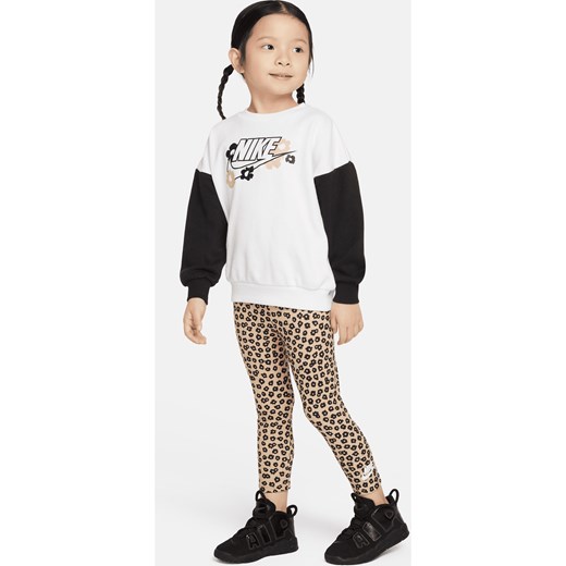 Zestaw bluza i legginsy dla maluchów Nike Floral - Brązowy ze sklepu Nike poland w kategorii Komplety dziewczęce - zdjęcie 170057644