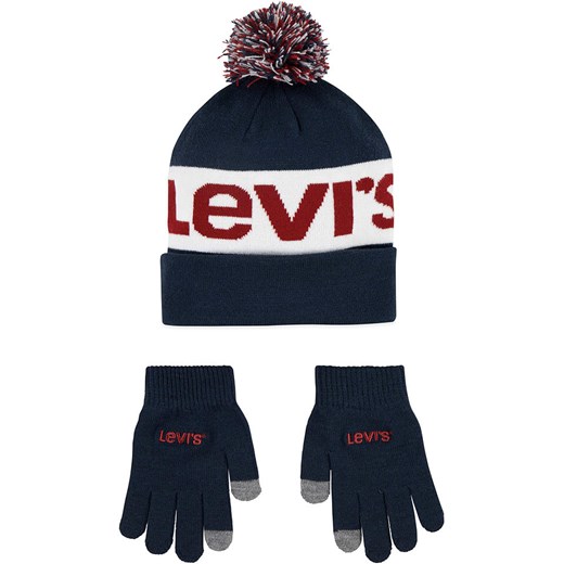 Levi&apos;s Kids 2-częściowy zestaw w kolorze biało-granatowym ze sklepu Limango Polska w kategorii Czapki dziecięce - zdjęcie 170061453