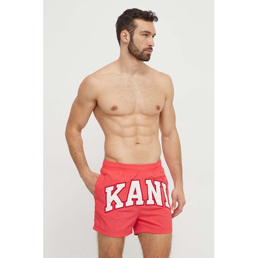 Karl Kani szorty kąpielowe męskie kolor czerwony ze sklepu ANSWEAR.com w kategorii Kąpielówki - zdjęcie 170064670