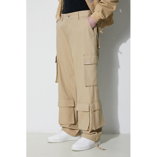 Represent spodnie bawełniane Baggy Cargo Pant kolor beżowy w fasonie cargo MLM521.494 ze sklepu PRM w kategorii Spodnie męskie - zdjęcie 170064964