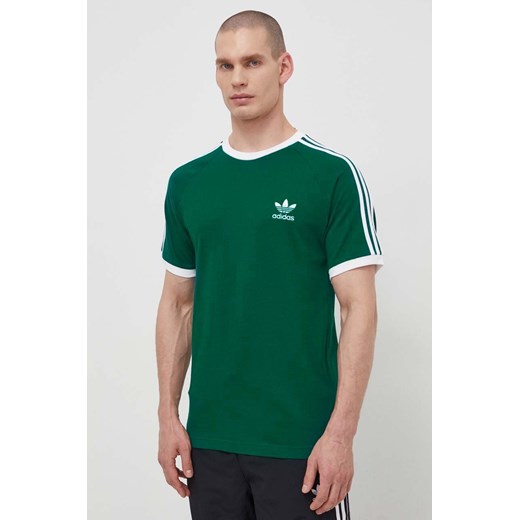 adidas Originals t-shirt bawełniany 3-Stripes Tee męski kolor zielony z aplikacją IM9387 ze sklepu PRM w kategorii T-shirty męskie - zdjęcie 170064980