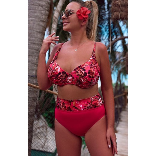 Novella dół stroju kąpielowego wysoki stan Kaledonia 2412, Kolor malinowy-wzór, Rozmiar 36, Novella ze sklepu Intymna w kategorii Stroje kąpielowe - zdjęcie 170066873