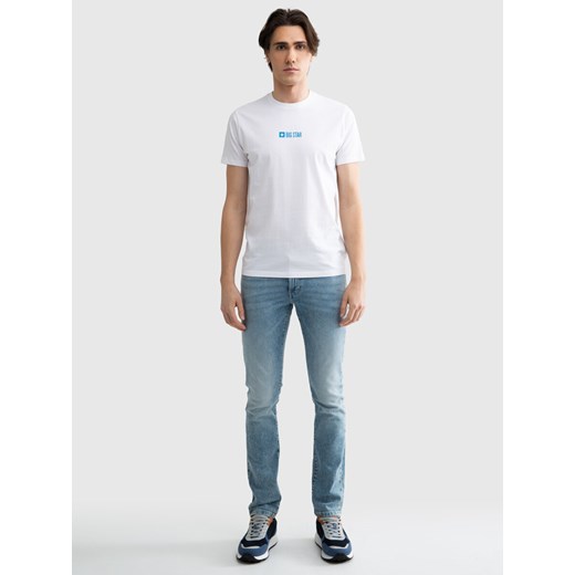 Koszulka męska z niewielkim logo BIG STAR na piersi biała Techson 101 ze sklepu Big Star w kategorii T-shirty męskie - zdjęcie 170067540