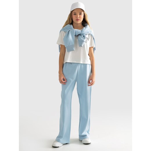 Spodnie dziewczęce dresowe z prostą nogawką błękitne Longencja 401/ Michelle 401 ze sklepu Big Star w kategorii Spodnie damskie - zdjęcie 170067602