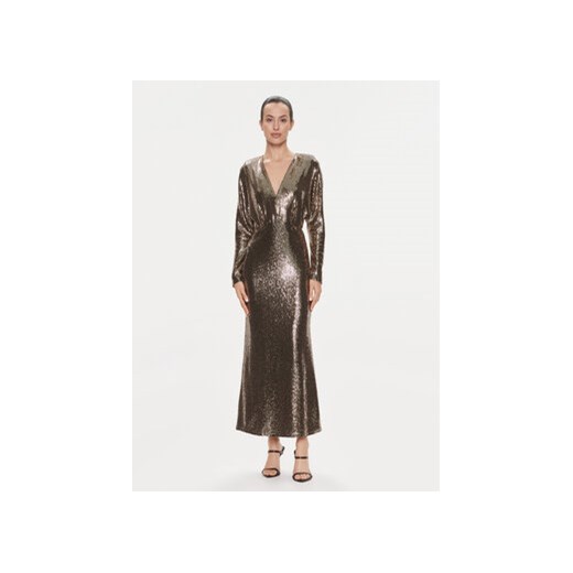 ViCOLO Sukienka wieczorowa FR0011 Brązowy Regular Fit ze sklepu MODIVO w kategorii Sukienki - zdjęcie 170072064