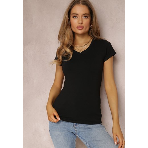 Czarny T-shirt Mirasura ze sklepu Renee odzież w kategorii Bluzki damskie - zdjęcie 170073133