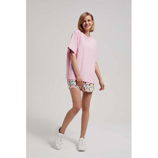 Gładki różowy t-shirt damski M 5.10.15