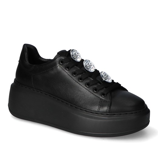 Sneakersy Fabio Fabrizi 990/K Czarne lico ze sklepu Arturo-obuwie w kategorii Buty sportowe damskie - zdjęcie 170074114