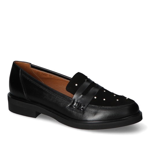 Mokasyny Gamis 7452 Czarne lico+zamsz ze sklepu Arturo-obuwie w kategorii Mokasyny damskie - zdjęcie 170074203