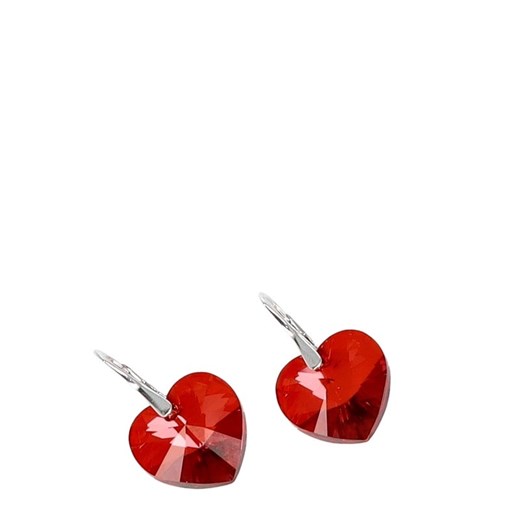 Kolczyki srebrne Swarovski SERCE 14mm  - TYMOTEO LOVE RED MAGMA ze sklepu Tymoteo.pl - sklep obuwniczy w kategorii Kolczyki - zdjęcie 170075611