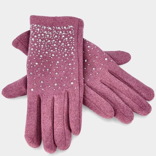 Kaszmirowe rękawiczki damskie z obsługą ekranów - TYMOTEO LOVE R02 FIOLETOWE ze sklepu Tymoteo.pl - sklep obuwniczy w kategorii Rękawiczki damskie - zdjęcie 170077494