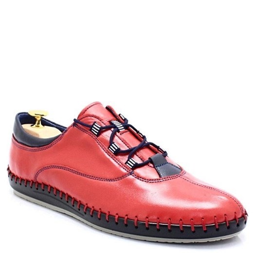 Miękkie buty ręcznie szyte - KENT 312 CZERWONE ze sklepu Tymoteo.pl - sklep obuwniczy w kategorii Półbuty męskie - zdjęcie 170088920