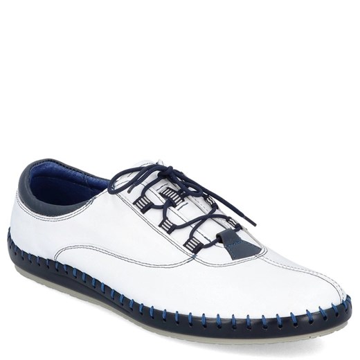 Miękkie buty ręcznie szyte - TYMOTEO 312 BIAŁE ze sklepu Tymoteo.pl - sklep obuwniczy w kategorii Półbuty męskie - zdjęcie 170093623