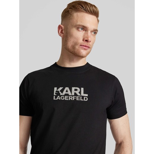 T-shirt z nadrukiem z logo Karl Lagerfeld M Peek&Cloppenburg 