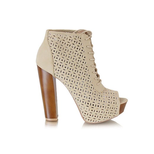 Ażurowe Lity open toe /C4-1 W281 Sel3352/ Nude pantofelek24  Botki