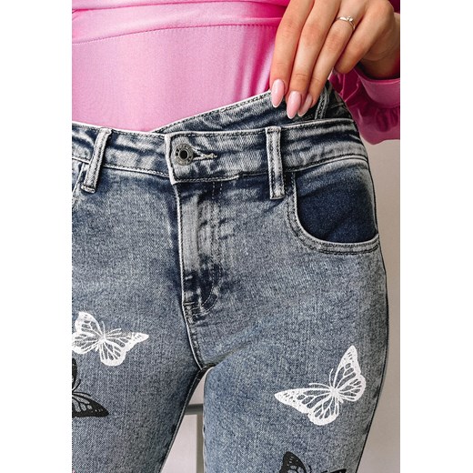 Jeansy skinny z motylkami Butterfly Clamodi L wyprzedaż Clamodi