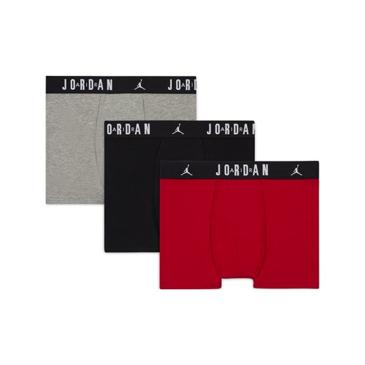 Bokserki dla dużych dzieci Jordan Dri-FIT Flight Essentials (3 pary) - Czerwony Jordan XL Nike poland