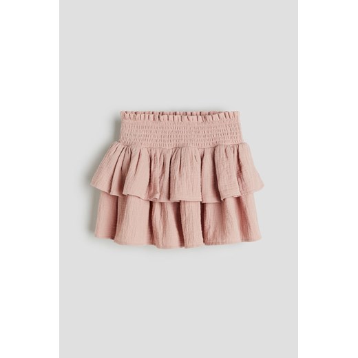 H & M - Falbaniasta spódnica z muślinu - Różowy H & M 122;128 (6-8Y) H&M