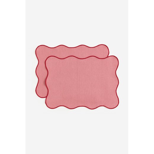 H & M - Podkładka pod talerz 2-pak - Różowy ze sklepu H&M w kategorii Podkładki na stół - zdjęcie 170103801