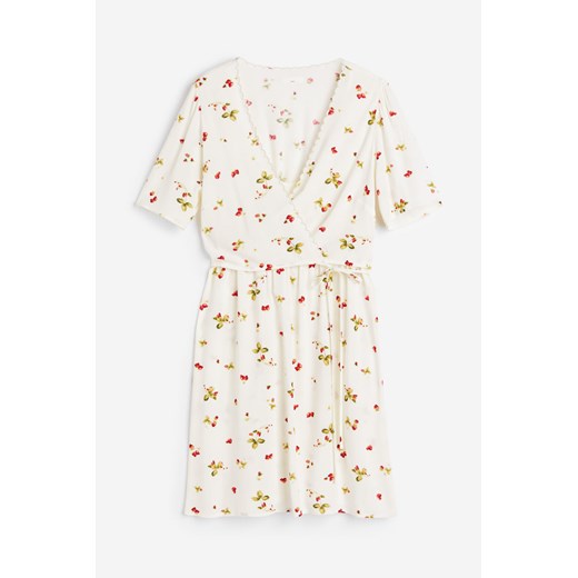 H & M - MAMA Kopertowa sukienka dla karmiącej - Biały ze sklepu H&M w kategorii Sukienki ciążowe - zdjęcie 170103921